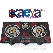 OkaeYa 3 Burners Gas Stove auto ignition (color and design may vary)